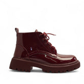 Europeon Union Women Maroon Vernis Leather Half Boot #3319